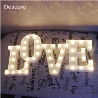 DELICORE LOVE Letters LED Night Light Festival Lights Party Bedroom Lamp Wall Hanging Photography Ornaments S108