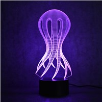 3D USB Led Visual Creative NightLight Fashion Sleeping Night Light Table Lamp Octopus Jellyfish Lamp Decor Lampara Light Fixture