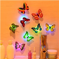 10PCS Butterfly Night Lights LED Lights 3D Wall Stickers House Decoration Led Bulbs+Battery Wholesales NRQ24