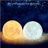 Night light Touch Switch 3D Print Moon Lamp 2 Color Change Rechargeable table lamp Relaxing Healing Moon indoor Night Light