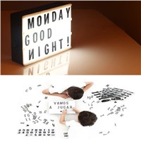 2017 DIY Cinematic Light Box Lightbox A4 Letters Numbers Acrylic LED Lamp AA Figurines Home Bar Hotel Coffee Desk Night Light