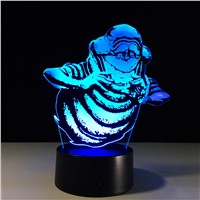 New Snowman 3D stereo lamp Colorful touch remote control LED Night light Creative bedroom bedside lamp