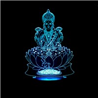 India wealth God Shape 3D Night Light USB Lamparas Lamp Acrylic Creative LED Lighting Home Nightlight for Child Gift