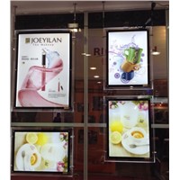 Acrylic Frame Vertical One side 4 x 2 A3 Cable Hanging A3 LED Window Display Light box for Restaurant/Estate Agent(8pcs/lot)