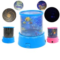 2016 Romantic Rotating Spin Night Light Projector Children Kids Baby Sleep Lighting Sky Star Fish Lamp Led Projection Bedroom