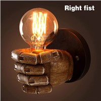 New unique design E27 Vintage LED Resin FistLight Corridor Bedside Wall Lamp Incandescent Bulb Night Light