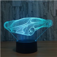 The Sports Car Shape 3D Night Light Novelty 7 Colors Changing LED Desk Table Lamp 3D Illusion Multicolor Lamps For Boys Gift