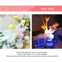 10PCs/lot Popular Kids Night Light Color Changing Tulip Flower Plug In LED Mushroom Nightlight Wall Lights Lamp Bedroom Decor