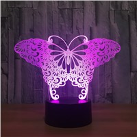 Lovely Butterfly 3D LED Lamp Remote And Touch 7 Colors Changing Bluetooth speak 3D Night Light Animal Desk Table Lamp For Gift