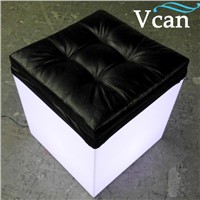 LED rechargeable battery working more than 8 hours colours change remote control Cube Stool Chair With Cushion VC-A3838