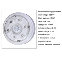 DC3-6V 6 LED Wireless Infrared PIR Auto Sensor Motion Detector Battery Powered Door Wall Light Lamp