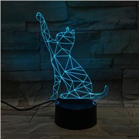 Cat 3D Lamp Novelty Light 7 Colors Changing Creative Small Night Light Touch Desktop Lamps LED 3D Lamps Home Decoration
