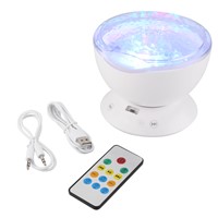 Aurora Sky Cosmos LED Starry Night Light 7 Colors USB Music Lamp Ocean Wave Romantic Colorful Projector For Children Gift