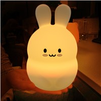 Fashion Cute Colorful Silicone Rabbit Light USB Night Light LED  Table Lamp Bedside Lamp Light Kids Birthday Gift 2000mAh