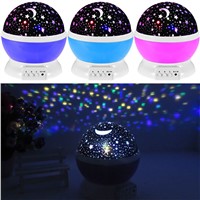Eletorot 4 LEDs Beads Starlight 3 Push-Button Night Light Used USB Cable Or 4*AAA Batteries Children Star Projector +USB Cable