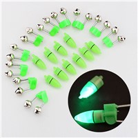 10pcs LED Flash Light Night Electronic Fishing Bite Alarm Finder Lamp Double Twin Bells Tip Clip On Fishing Rod Tackle C