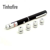 Tinhofire 5 in 1 Red Laser Pointer Pen 100MW Star Effect Caps +5 Laserheads Lazer Light