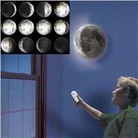 New In 4-Mode LED Wall Counterfeit Moon Night Light Lamps Remote Control Lights Sensor LED Decoration Bedroom Indoor Lighting