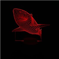 Creative 3D Animal Shark Wooden Base Night Light Lamp LED Light Acrylic Colorful Atmosphere Lamp Novelty Lighting