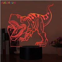 Novelty 3D LED Illusion Night Lamp LED Dinosaur Night Lights with USB Cable 3D LED Lamp as Kids Sleeping Lights