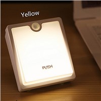 Square Night Light Human Sensor Induction Cabinet Bedside Table Lamp Use AAA Batteries Innovate Fashion Energy-saving Lights