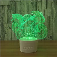 Bluetooth Speaker Motorcycle Led 3D Nightlights Acrylic Colorful USB Desk Table Lamp Paty Holiday Decoration As Christmas Gift