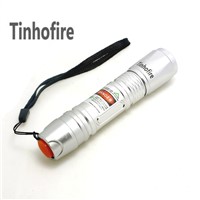 Tinhofire Green Laser 619 Silver 300mW Green Laser Pointer Pen+ 16340 1200mah Battery+Charger