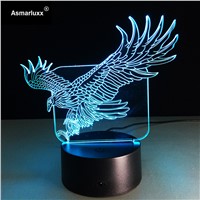 Flying Big Eagle Shape Night Light Colorful Hawk 3D Table Lamp for Office Hotel Bedroom Bar WOW Amazing Gift For Guys Friends