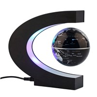 HGhomeart Luminous rotation C-shaped magnetic levitation globe table lamp Home Office Desk Decoration Suspended globe