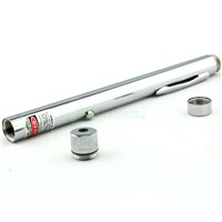 2 in 1 Open-back Bright Silver Steel 5mw green laser pointer Green Laser pen with star head / laser kaleidoscope light
