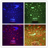 Rose Buds USB LED Projection Sky Lamps Automatic Rotation Mini Portable Starry Sky Rose Projector Night Light for Baby