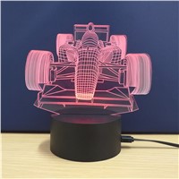 Cool Car Model 3D Lamp LED USB Interface Touch Switch  Santa Claus Stereo Vision Desk Lamp 7 Color Night Light