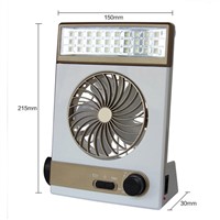 3 in 1 Multi-function Portable Mini Fan LED Table Lamp Flashlight Solar Light for Home Outdoor Camping ALI88