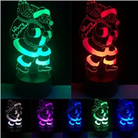 Best Christmas Decor 3D Stereoscopic Visual Creative Atmosphere of Santa Claus 7 Color Change Table Lamp Bedroom LED Night Light