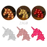 3D Marquee Unicorn Table Lamp 10 LED Battery Operated Night Light Children&amp;amp;#39;s Room Decor Indoor Lighting O06