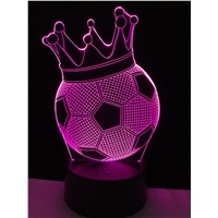 Creative 3D illusion Lamp LED Night Lights Football Imperial Crown Novelty Mood Visual Atmosphere Party Lamp Cute Gift for Kids