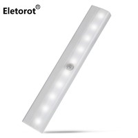 PIR Motion Sensor LED Night Light Induction Nightlight 10 LED Energy Saving Hallway Closet Aisle Toilet Emergency Lamp By 4*AAA
