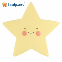 LumiParty New Creative Smile Face Star LED Night Light Soft Nursery Lamp for Kid Room Decorations Mini Indoor Lighting for Baby