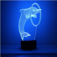 New Smart Home USB Powered 3D Colorful Night Light Dolphins Simple Fashion Party Atmosphere Lights Colorful Colors Acrylic Lamp