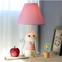 XET-GEK Child Room Table Lamp Cartoon Model Cute Cat Iron Tail Reading Light table lamp simple study work bedroom Table Lighting