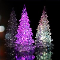 LED Lighting Cristmas Tree Decor Beautiful Mini Acrylic Icy Crystal Color Changing LED Lamp Light Decoration Christmas Tree Gift