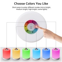 LumiParty LED Bedside Table Cylinder Lamp Touch Dimmable Color Changing RGB Camping Lantern Desk Lamp jk35
