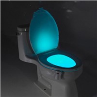 Human Motion Sensor Automatic Toilet Seat LED Light Bowl Bathroom Night Light 8 Color Lamp Veilleuse