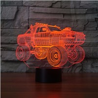 3D Night Light Suvs Car Shape Lamp Remote Touch Swithc LED 7 Colors USB 3D Illusion Lamp Baby Sleeping Table Light