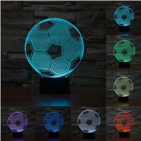 Creative 3D illusion Lamp LED Night Light 3D Football Acrylic Discoloration Colorful Atmosphere Lamp Novelty Lighting IY803326