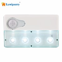 Lumiparty 4-LED Auto Infrared PIR Light Super Thin Mini LED Auto Sensor Motion Detector NightLight USB Wire Recharge Closet Lamp