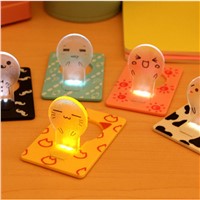 Portable Mini Cute Pocket Fold switch LED Card Night Lamp Put In Purse Wallet Convenient Light New Design Kids Night Lights P30