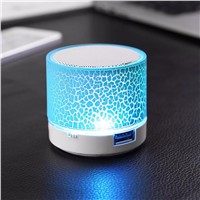 Mini Wireless Portable Speakers LED Music Bluetooth Crack Speaker Subwoofer HandsFree MIC Support TF Night Light Luminaria