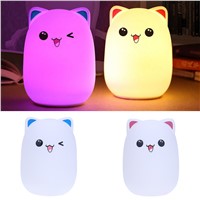 Colorful Cute Bear Silicone LED Night Light USB Rechargeable Bedside Lamp Sensor Light for Child Bedroom Decoration Kids Gift