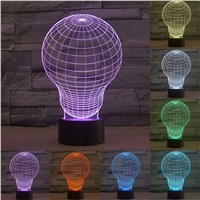 Vintage Edison Light Bulb Creative 3D Led Lamp 7 Colors Changing USB touch sensor Lighting Decoration for children IY803104
